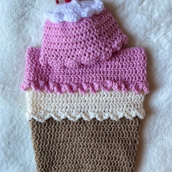 Infant Ice Cream Cone Cocoon | Infant Cocoon | Newborn Photo Shoot | Ready to Ship