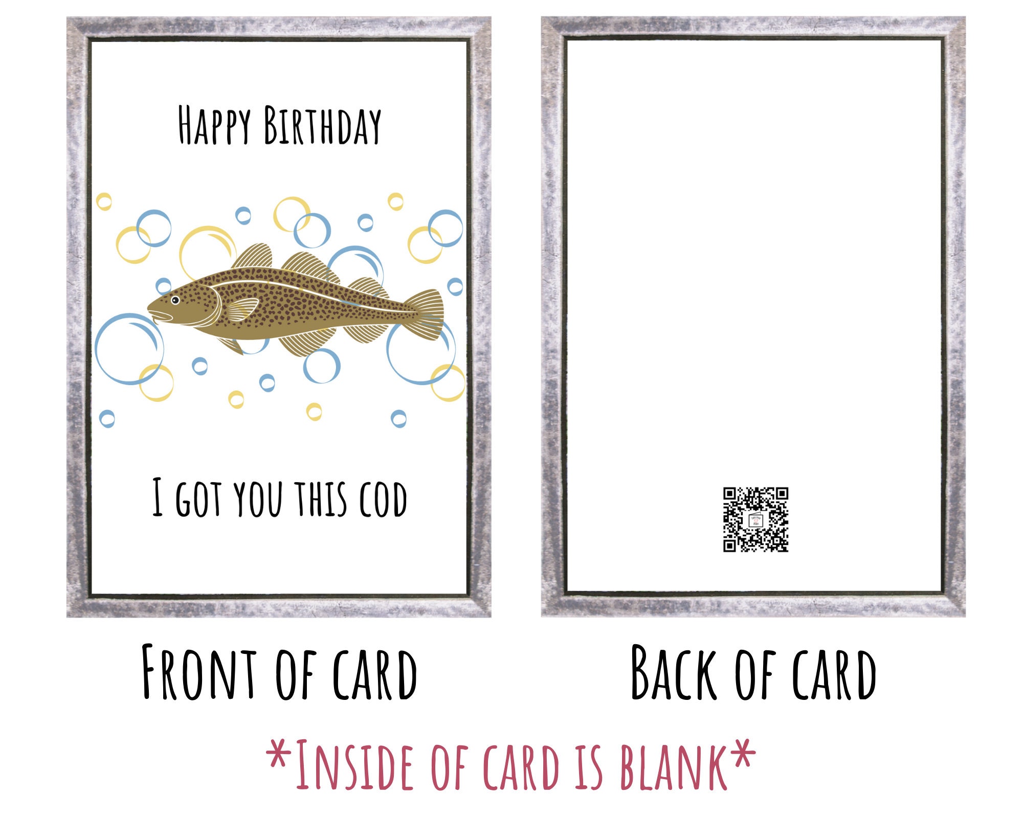 Happy Birthday Cod | Funny Card for Him | Grandpa Funny Fishing Gift ...