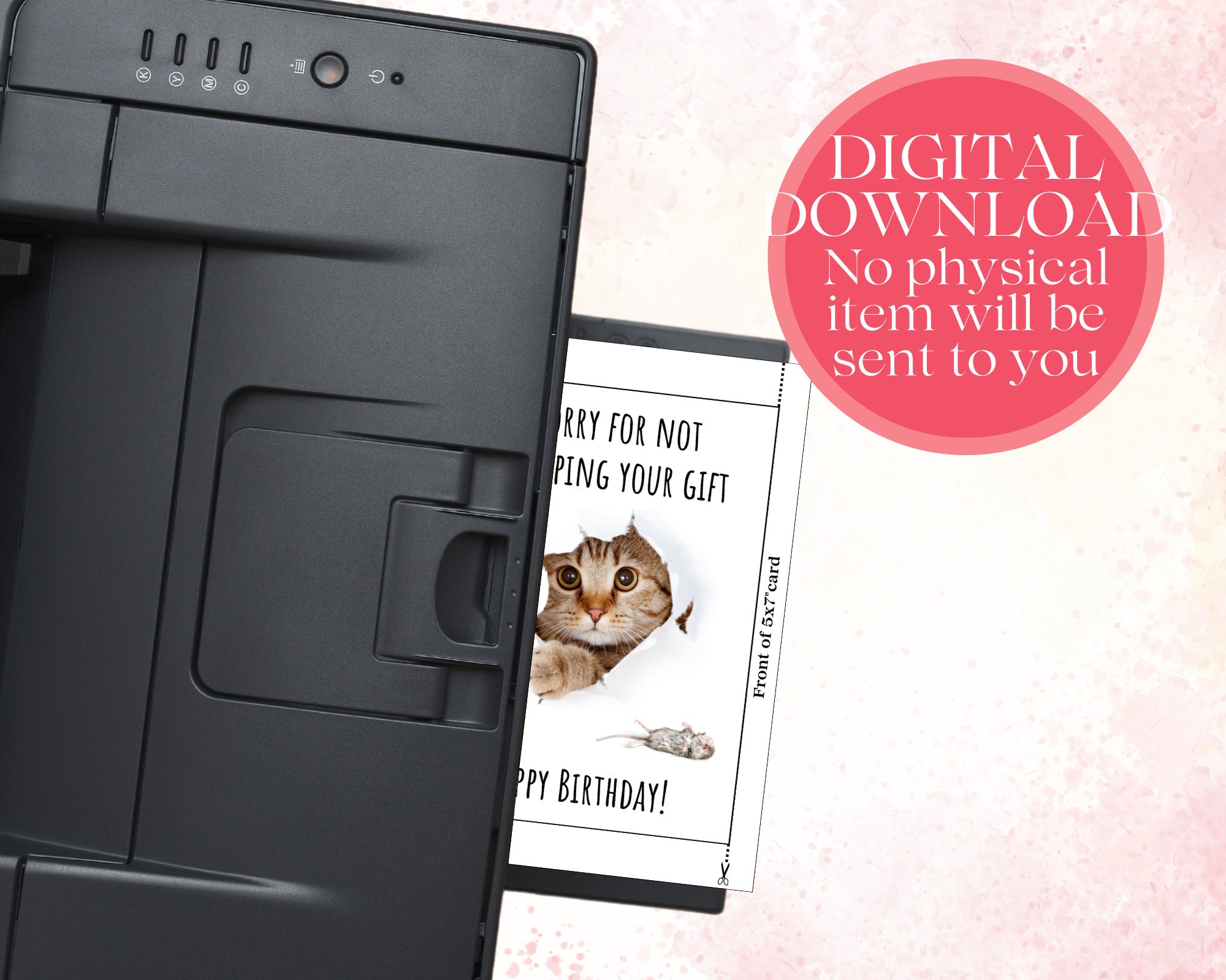 Funny Printable Cat Birthday Card | Birthday Gift for Cat Mom, Cat Lady ...