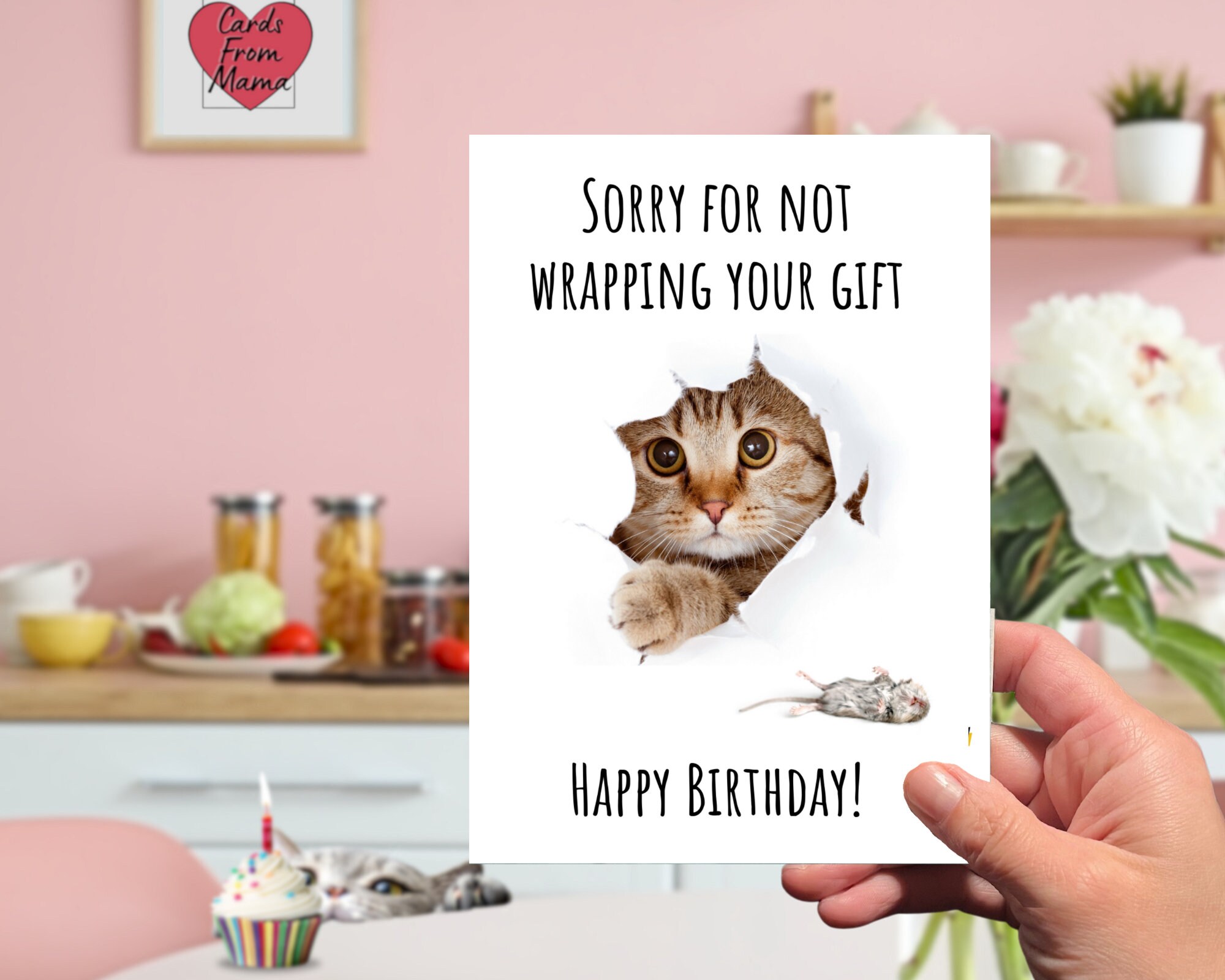 Funny Printable Cat Birthday Card | Birthday Gift for Cat Mom, Cat Lady ...