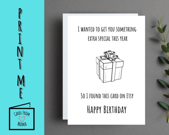 Printable Funny Happy Birthday Card Instant Access Digital - Etsy