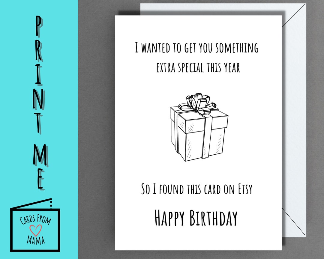 Printable Funny Happy Birthday Card Instant Access Digital - Etsy