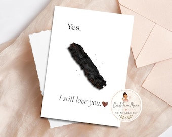 Biglietto d'amore divertente / Regalo per gli amanti del bacon / Biglietto d'anniversario stampabile / Biglietto di auguri "Ti amo ancora" / Download immediato in PDF / Biglietto per la moglie
