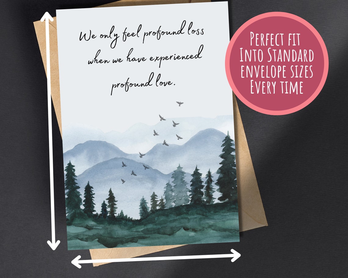 Printable Sympathy Card Featuring Mountains Nature Profound - Etsy