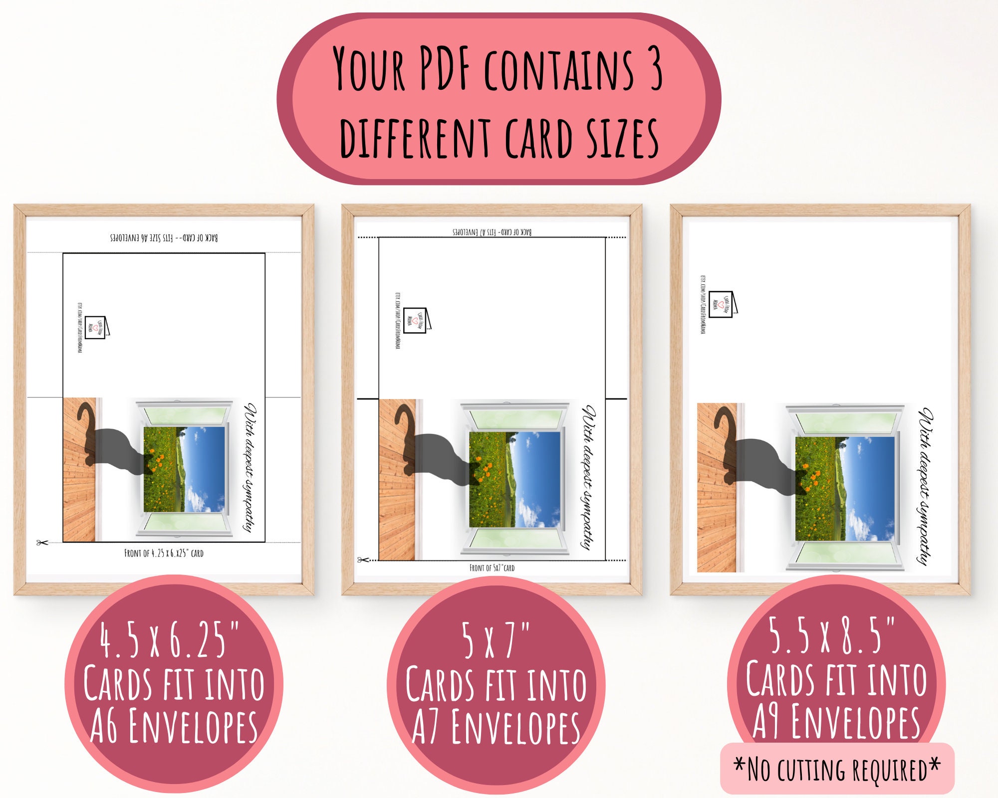 Printable Cat Sympathy Card Condolences Card Condolence Cards Grieving ...