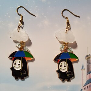 Studio Ghibli Earrings | Spirited Away Earrings | No Face Earrings | Rainy Day Earrings | Charm Earrings