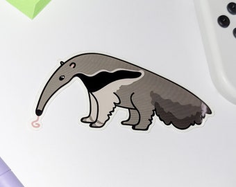 Cute Giant Anteater Die-Cut Vinyl Sticker | Wildlife Animal Sticker for Laptops, Water Bottle, or Journal