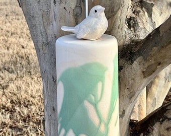 Ceramic Hanging Bird Wind Chime by Poor House Pottery**Single Strand**Bereavement-Mom-Friend-Wedding-Mothers Day-Easter-Birthday-Memorial!!!