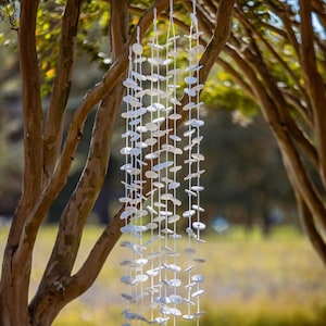White Ceramic Hanging Wind Chime Bells by Poor House Pottery***DOUBLE STRAND***Bereavement-Mom-Friend-Wedding-Mothers Day-Fathers Day-Happy!