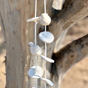 Ceramic Wind Chime Double Bird by Poor House Pottery***DOUBLE STRAND Chimes***Memorial Wind-Chime Gift-Decorative Wind-Chime!!