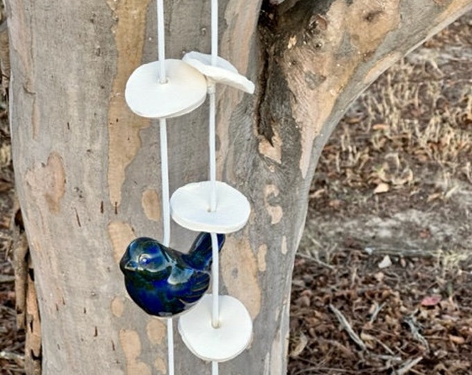 White Ceramic Christmas Tree Ornament and Chime, Holiday Chime Etsy