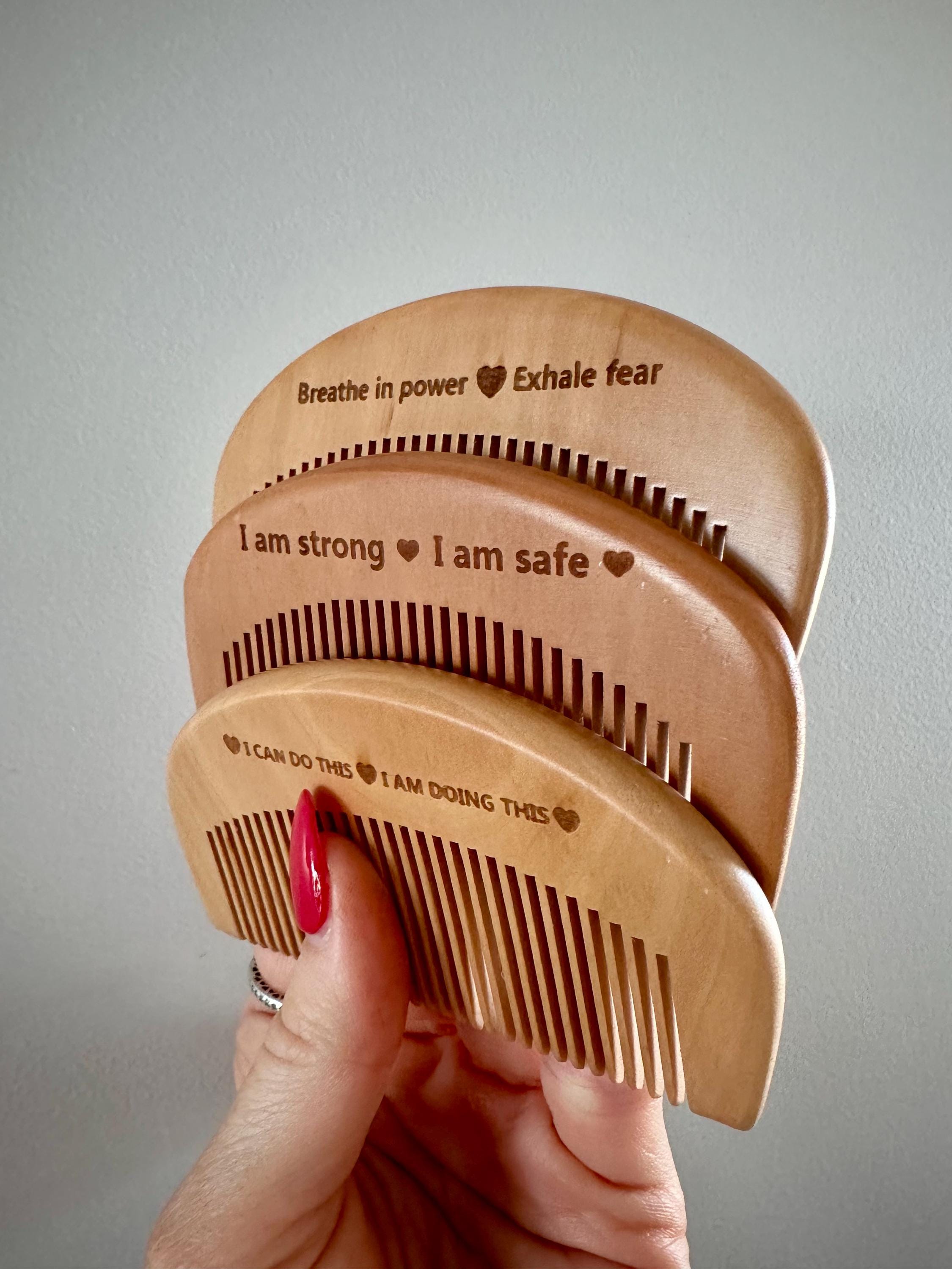 Wooden Birth Comb, Custom Engraved Affirmation Birth Comb For Labour