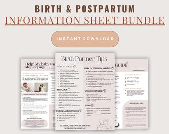 Geburt & Nachgeburtliche Informationsbroschüre Bündel: Wehen, Neugeborenen Pflege (PDF Download)