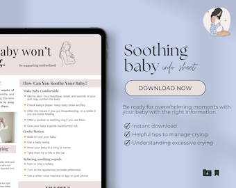 Crying Baby Beruhigende Techniken PDF, Elterntipps, Tipps für Neugeborene, Beruhigungstechniken, Säuglingsschlaftipps