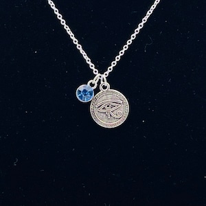 Evil Eye Charm Necklace- Protection, Blue, Gift, Silver, 20 Inch