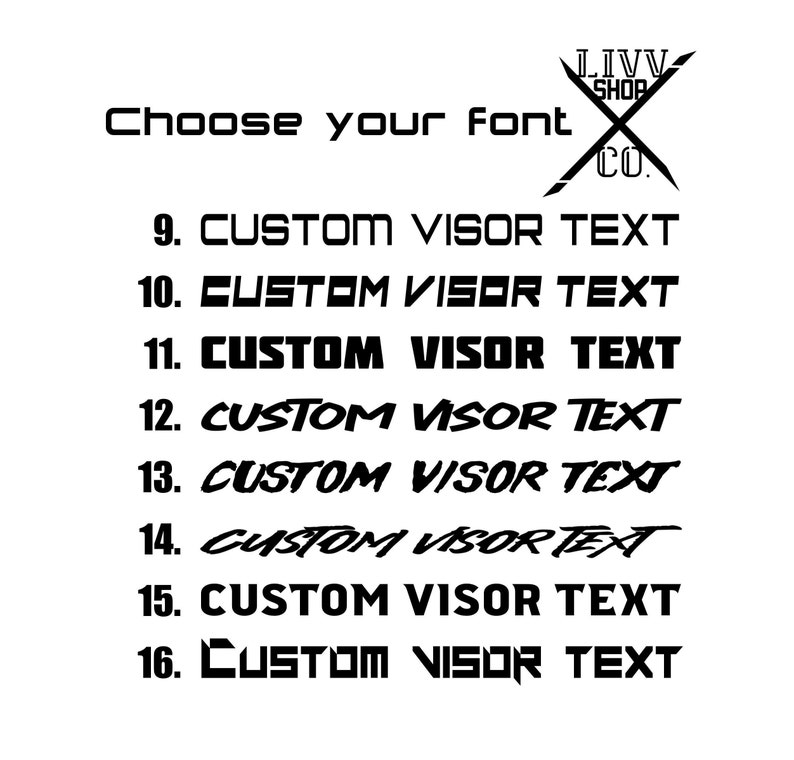 Motorcycle Helmet Visor Strip. Personalized Text / Custom Text ( Racing ...