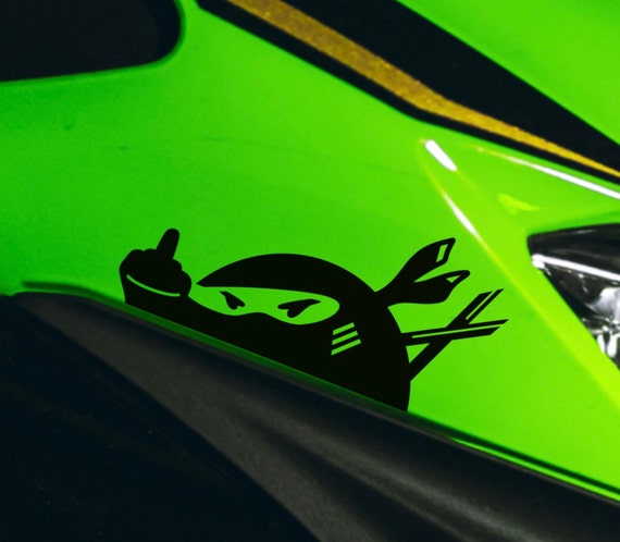 Peeker Ninja Decal F*** Off Vinyl / Die-Cut Sticker. ( Motorcycle Decal, Car Window Decal, JDM Slap )
