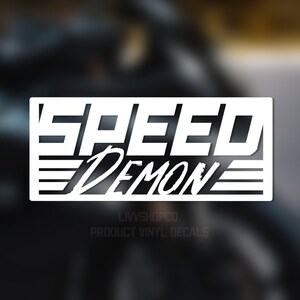 Speed Demon Vinyl Decal. Motorcycle Sticker // Sport Bike Decal // Car Window Decal // Motorsports Decal // Racing Decal.