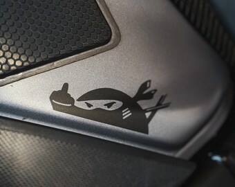 Peeker Ninja Decal F*** off Vinyl / Die-cut Sticker. ( Motorcycle