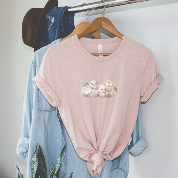 Cottage Core Three Little Chicks Camiseta de algodón suave