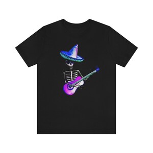 Dia de los Muertos T-Shirt | Skeleton Guitar Motif | Calavera | Halloween | Day of the Dead Clothing