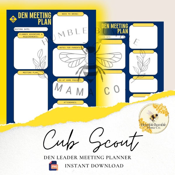 Cub Scout Den Leader Meeting Plan