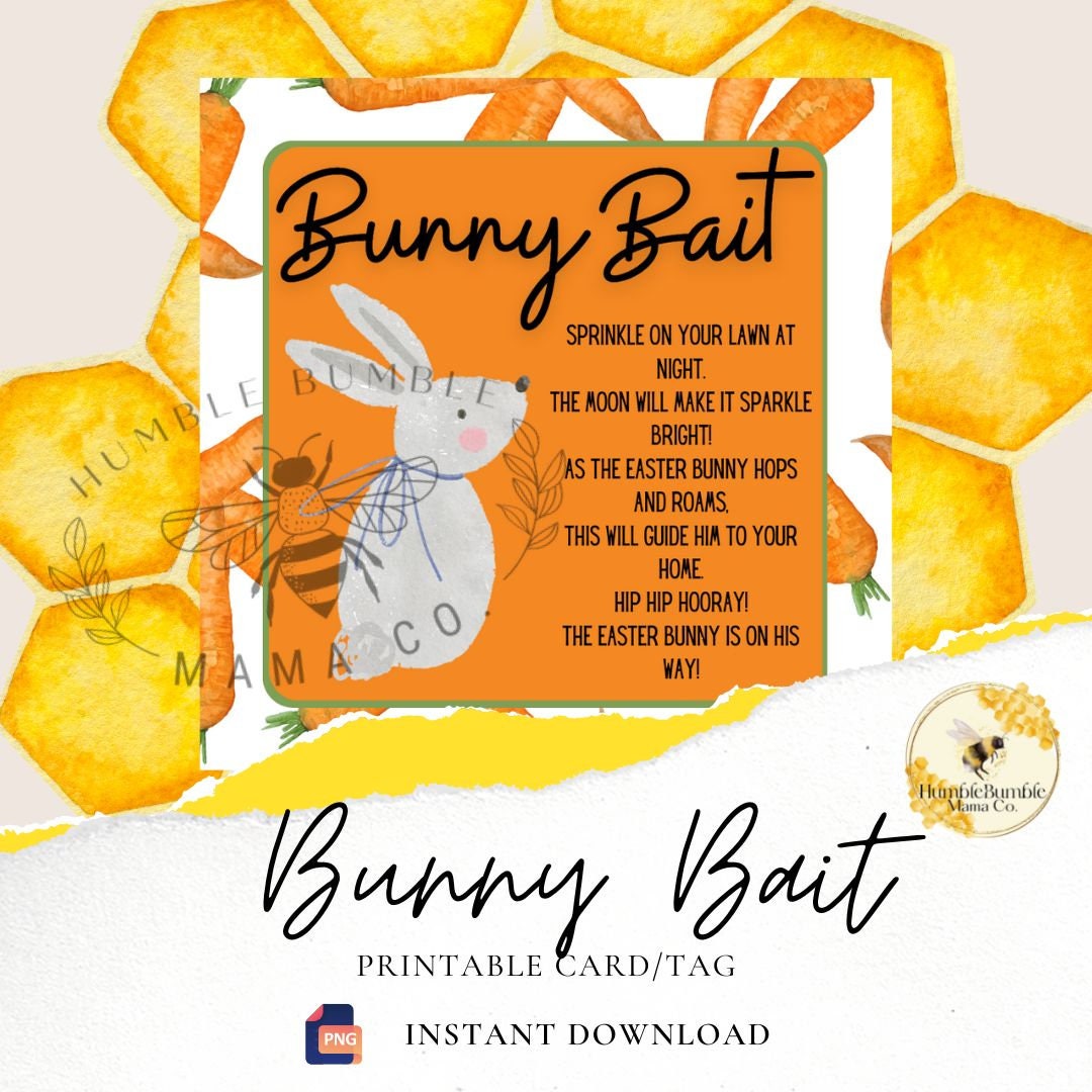 Bunny Bait Printable PNG Card/tag - Etsy