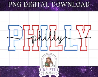 Philly Red And Blue Digital PNG Philadelphia PNG