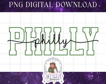Philly Green Outline Digital PNG Philadelphia PNG