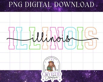 Illinois Pastel Digital Download PNG Files