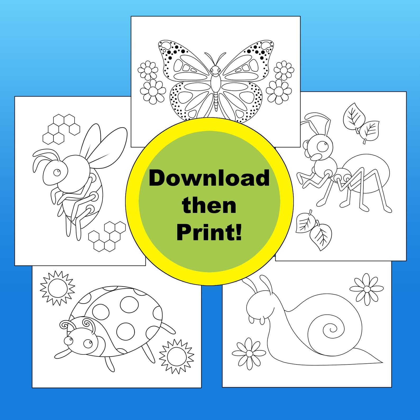 Printable Bug Coloring Pages for Kids | Coloring Sheets | Kids Activities | Home School