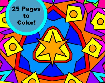 Printable Kaleidoscope Coloring Pages for Kids | Coloring Sheets | Kids Activities | Mandela Coloring Sheets for Children