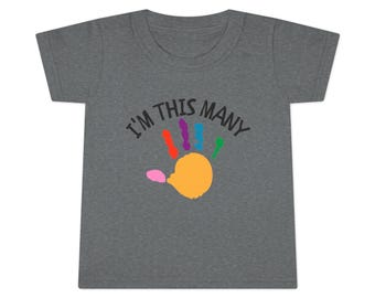 Jag är så här många - 5 - T-shirt för barn | retro | 5 år gammal | Jag är fem