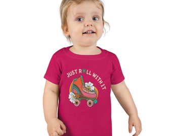 Just Roll with it - Toddler T-shirt | flowers | roller-skate