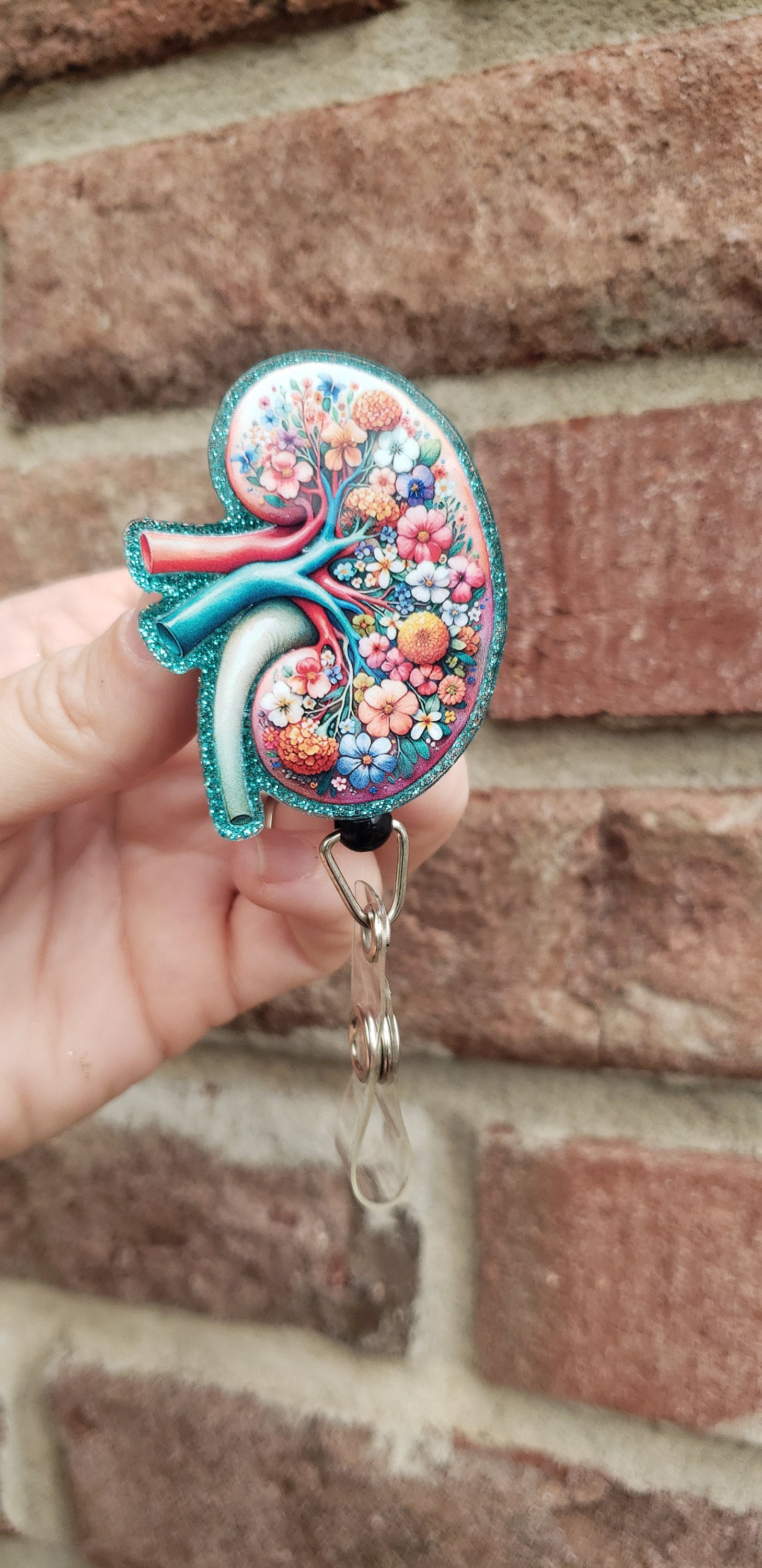 Floral Kidney badge reel