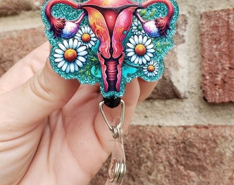 Uterus flower badge reel