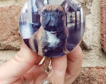 Custom your dog photo badge reel