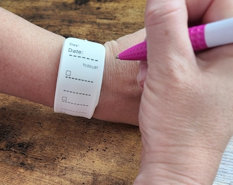 Reusable Silicone Memo Slap Bracelet: Nurse To-Do List Wristband