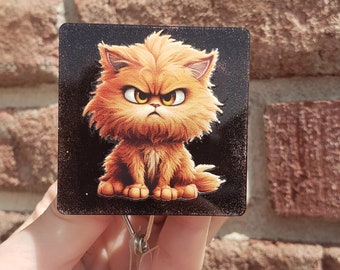 Grumpy cat badge reel