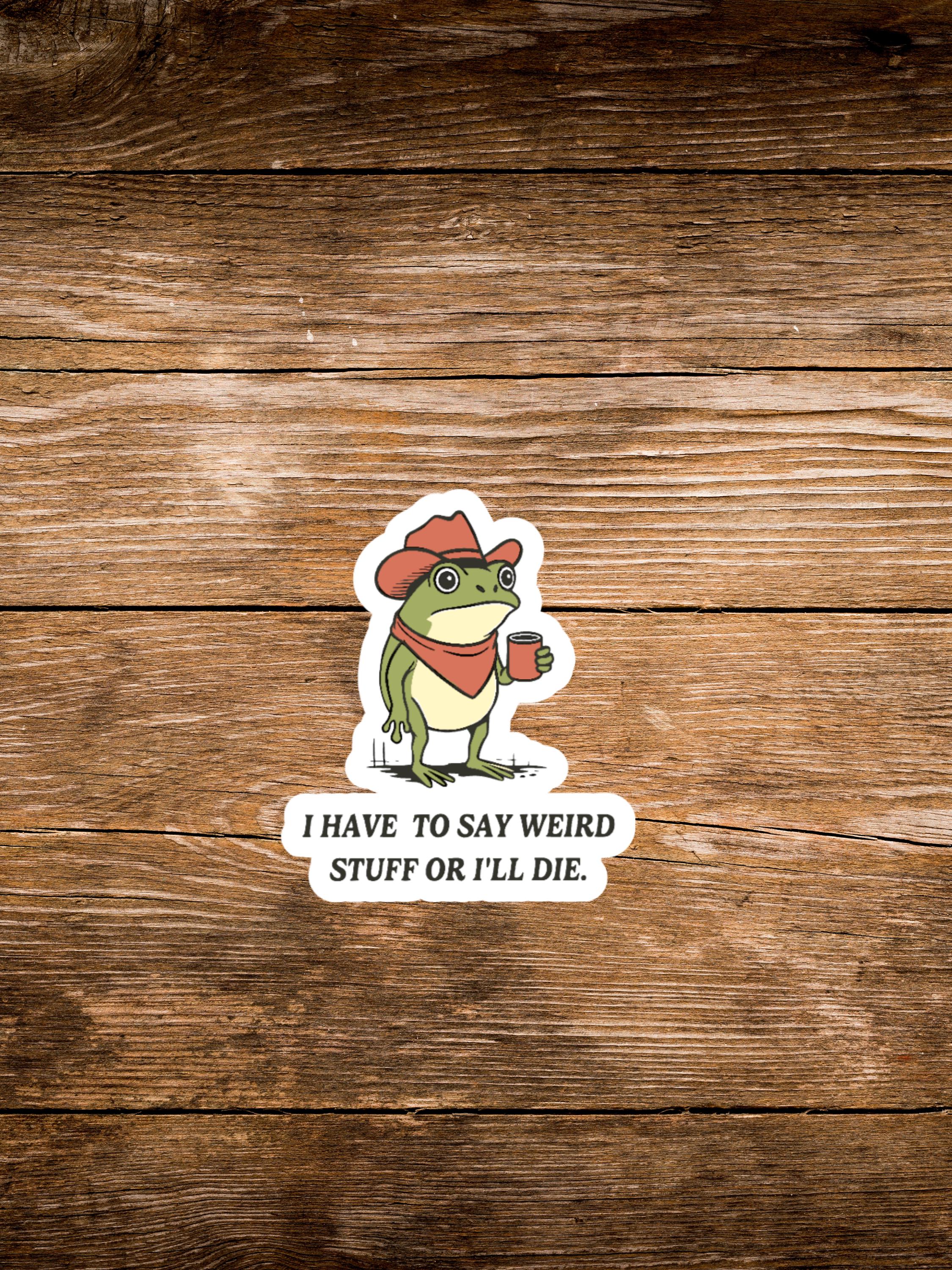 Funny Frog Sticker, Waterproof Sticker, Water Bottle Sticker, Laptop ...