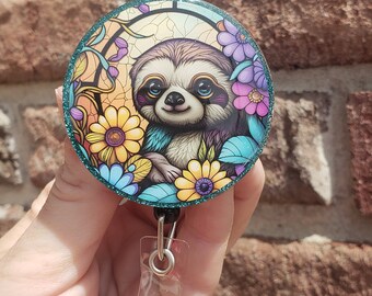 Sloth badge reel