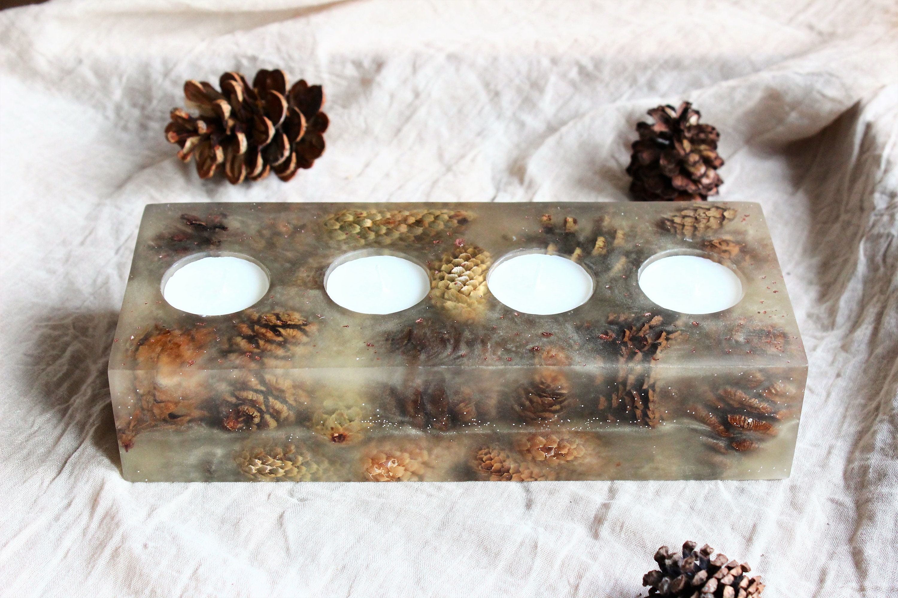 Brass Pinecone Candleholder