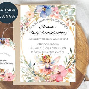 Magical Enchanted Fairy 1St Birthday Invite | Fairy First Party| Fairy First Birthday | Fairy Birthday Party | Fairy 1St Birthday Floral