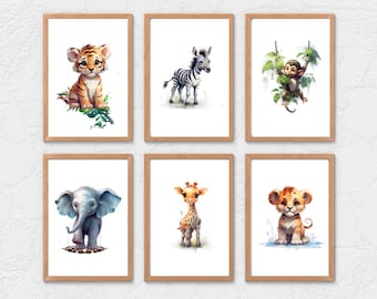 kids room wall art printable animal desert,Jungle Nursery Print Set,Jungle Nursery Art,Nursery Wall Decor,Toddler Room Decor,Jungle Print