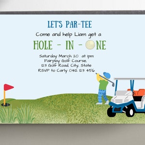 Golf First Birthday Invitation Hole in One Invitation Masters Golf Invitation Hole-in-One Party Editable Digital Template INSTANT DOWNLOAD