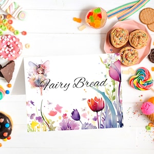 Carta buffet, Etichetta alimentare, Etichetta modificabile per il primo compleanno delle fate, Tenda buffet fai da te, Tenda alimentare, Download istantaneo, Tenda per il primo cibo delle fate