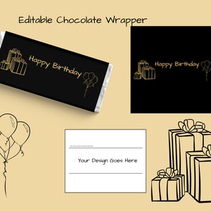 Chocolate Wrappers to Print Editable, Chocolate Label, Chocolate Wrapper, Party Favor, Thank You Gift, Candy Bar Wrapper, Wedding, Birthday