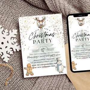 Christmas Party Invitation | Instant Download | Printable Template | Holiday Trees Invitation | Christmas Party Printable
