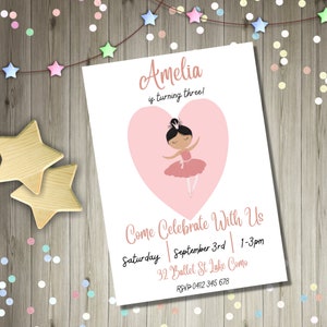 Personalised Ballerina Invitation Digital Invitation Ballerina Birthday Invitation Ballerina Invitation Ballerina Invite Personalised Invite