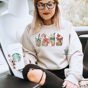 Christmas Coffee Screen Print | Transfer | Ready to Press | Christmas | Latte | Coffee | Holidays